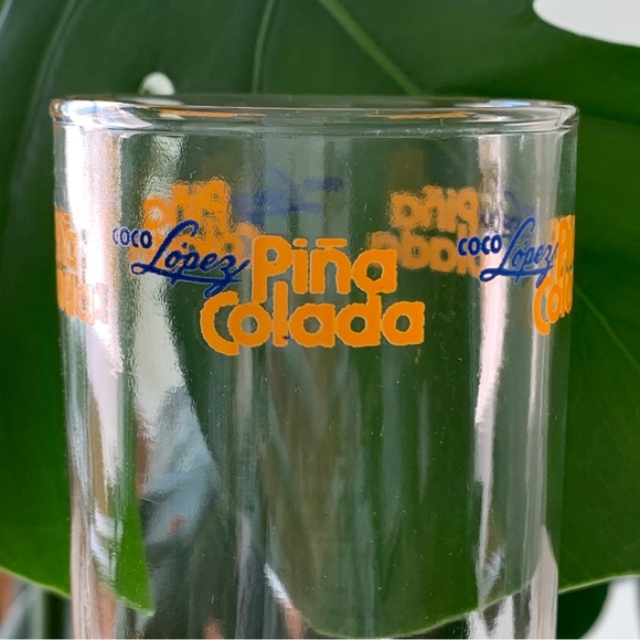 Coco Lopez Glass Cocktail Drinking Glass with Pina Colada Recipe - Picture 2 of 5